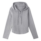 Long sleeved women's hooded T-shirt for women