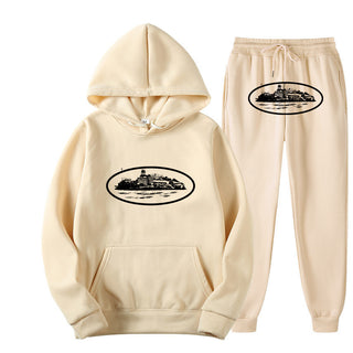 Plus Size Long Sleeve Pullover Hoodie Sweatpants Set