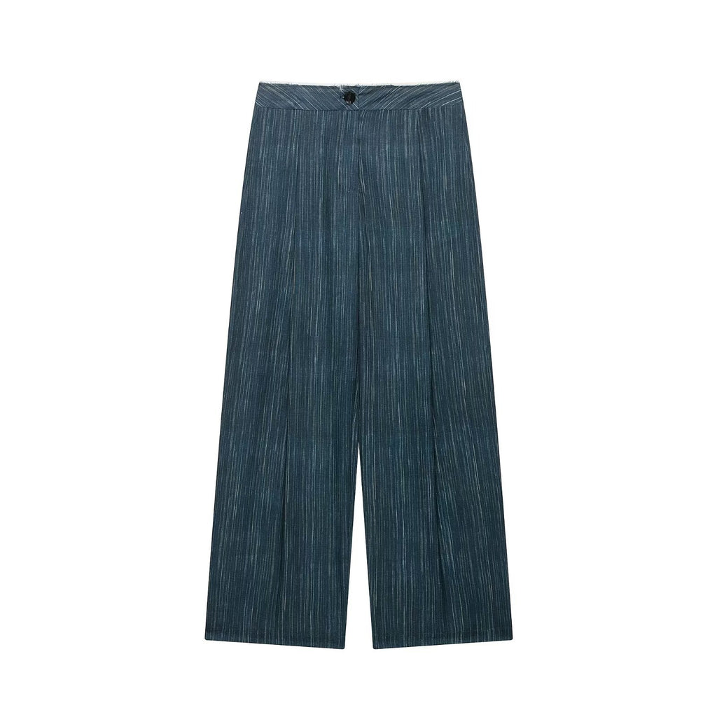 Striped suit jacket+long pants suit for women