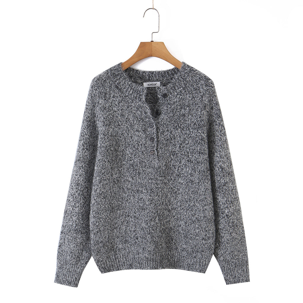 Suéter Feminino Henley Gola Redonda