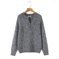 Suéter Feminino Henley Gola Redonda