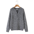 Suéter Feminino Henley Gola Redonda