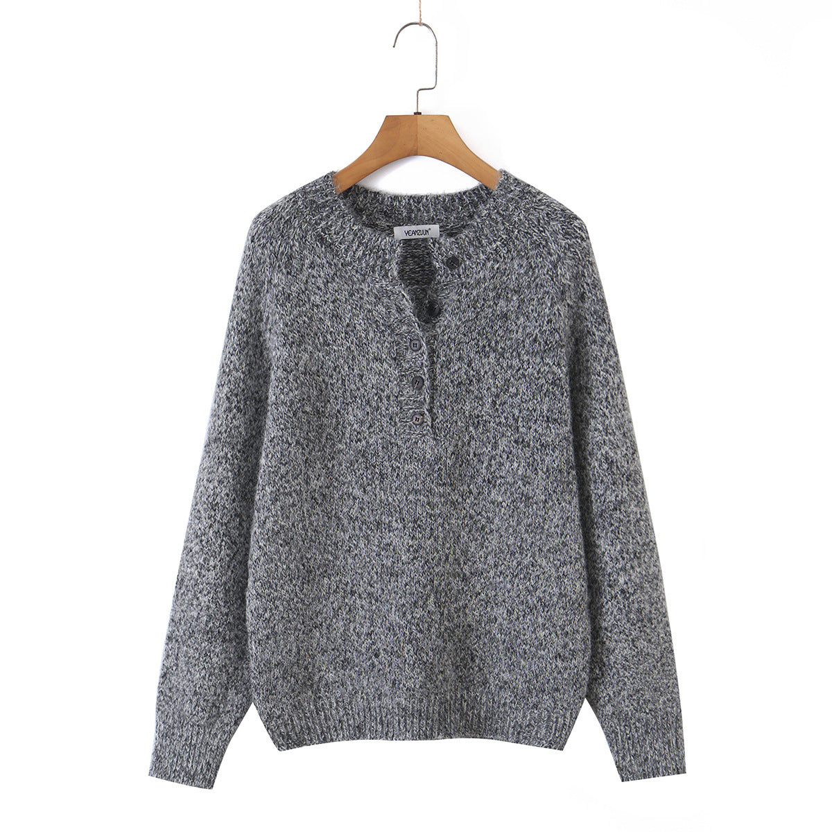 Suéter Feminino Henley Gola Redonda