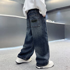Boys Casual Autumn Denim Relaxed Fit Long Pants