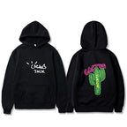 Western Hip Hop Style Cactus Graphic Long Sleeve Hooded Unisex Sweatshirt