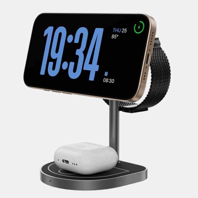 Carregador Sem Fio 3-em-1 KUXIU X85 Basquete para Apple — iPhone, Watch e AirPods