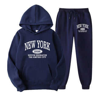 Plus Size Fleece Lined Long Sleeve Pullover Hoodie and Sweatpants Set