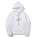 Western Hip-Hop Letter Print Long Sleeve Hooded Fleece Sweatshirt