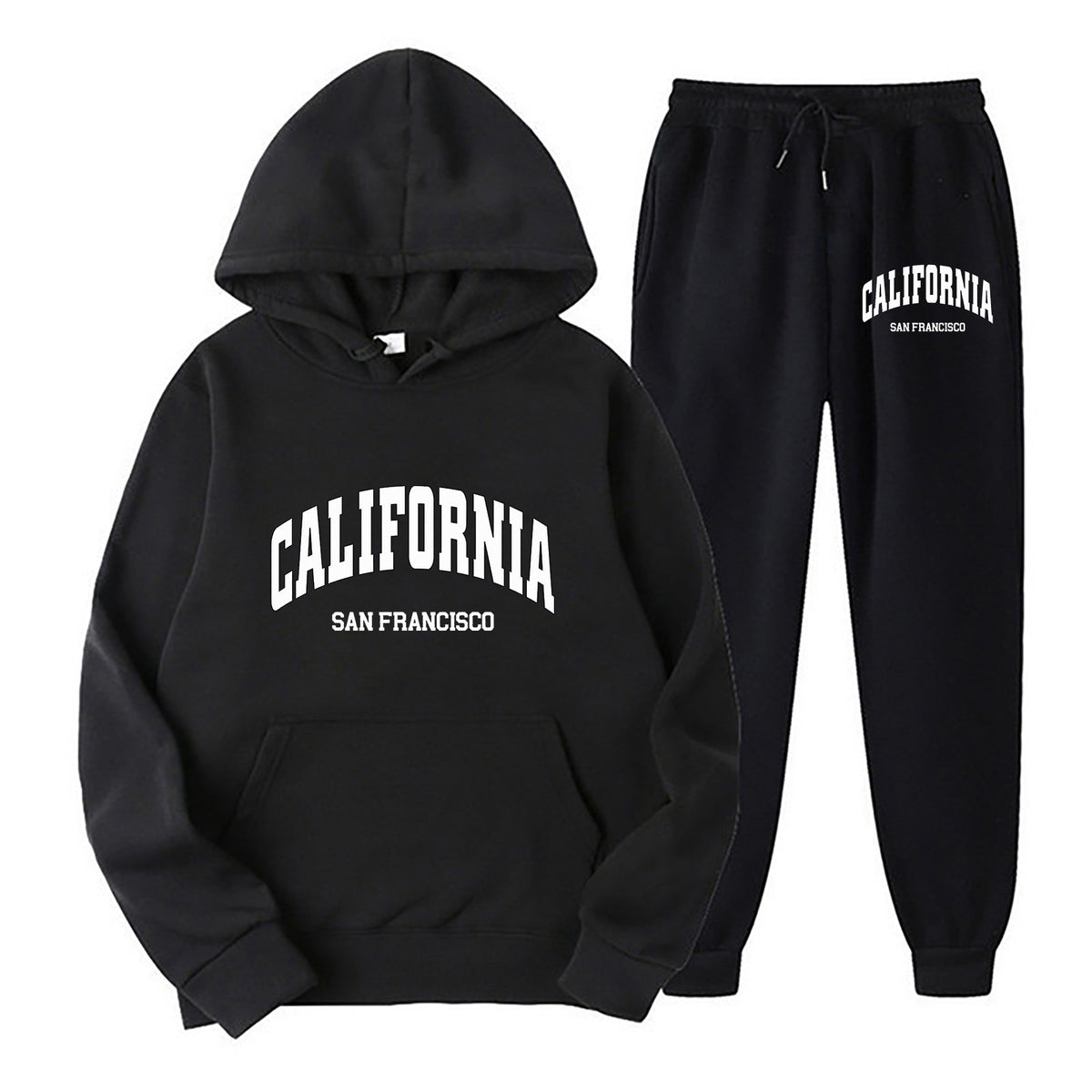 Oversize Fleece-Lined Long Sleeve Pullover Hoodie Set