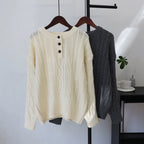Round neck loose sweater for women
