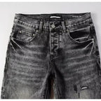 Streetwear Distressed Ripped Slim Fit Men's Jeans