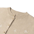 Women's Embroidered Long Sleeve Knit Cardigan and A-Line Mini Skirt Two-Piece Set