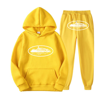 Plus Size Long Sleeve Pullover Hoodie Sweatpants Set