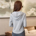 Long sleeved women's hooded T-shirt for women