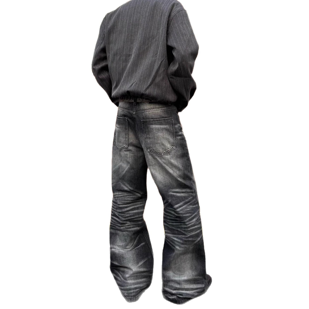 Retro Men's Casual Straight Leg Jeans Fashionable and Versatile