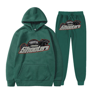 Men's Printed Loose Hooded Two-Piece Sweatshirt Set