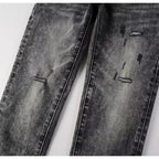 Streetwear Distressed Ripped Slim Fit Men's Jeans