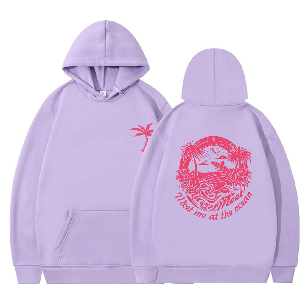 Style Printed Hooded Sweatshirt Loose Casual Pullover