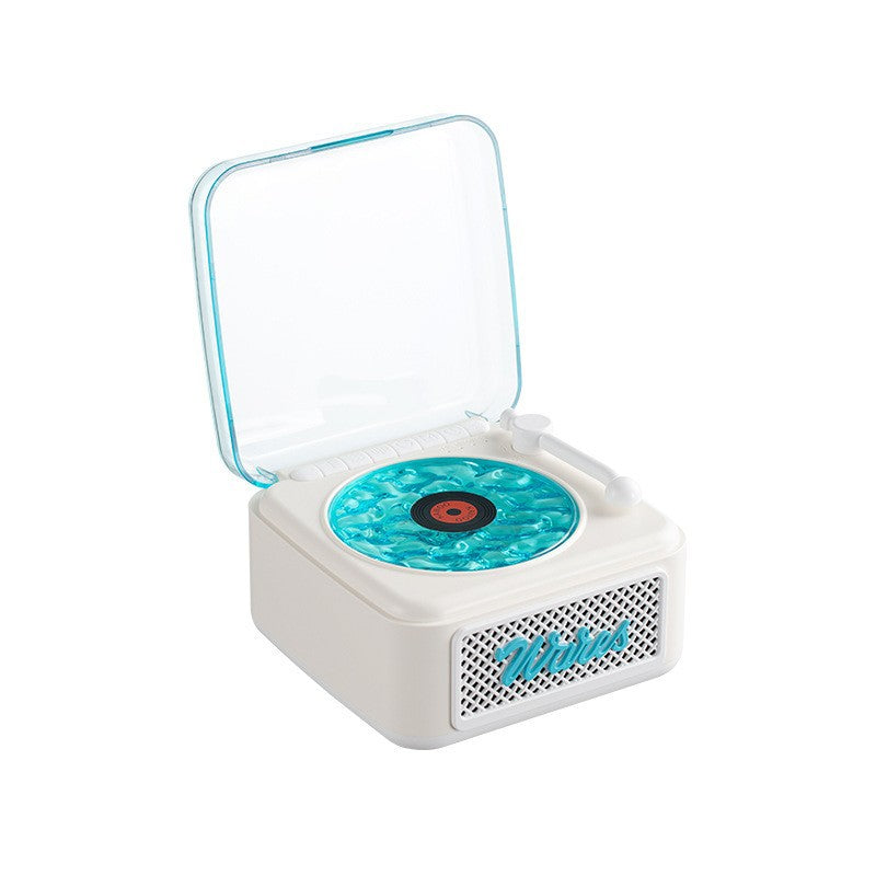 Caixa de Som Bluetooth Retrô com Design de Vinil