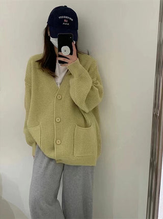 Casaco Cardigan Oversized Feminino com Bolsos