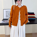 Round neck long sleeved sweater