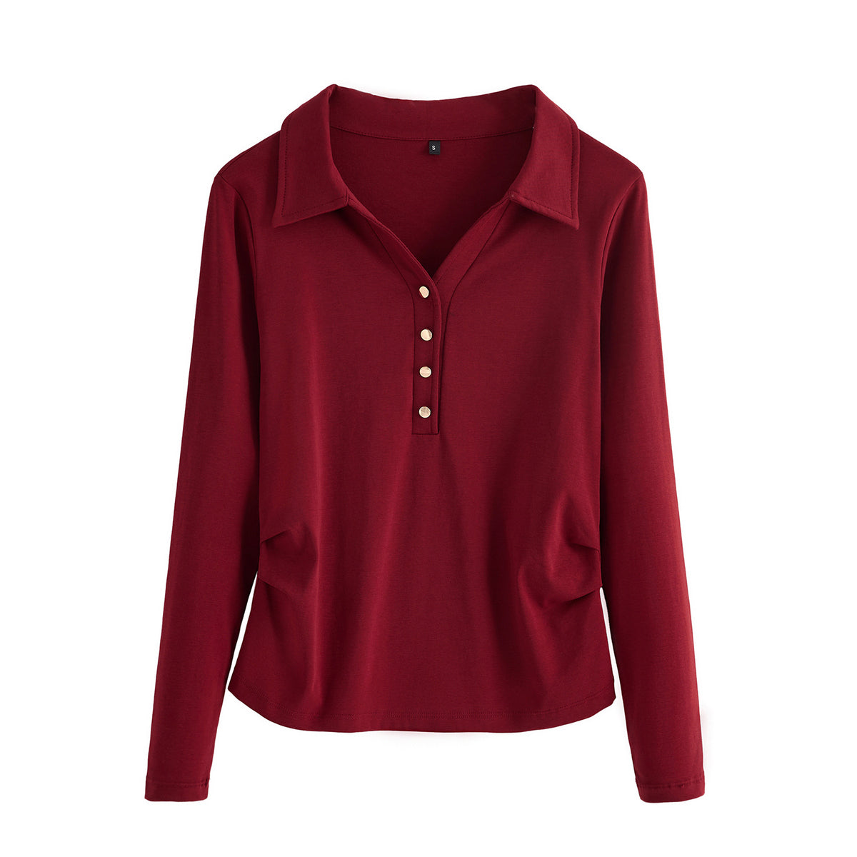 Long sleeved women's lapel T-shirt