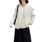 Round neck long sleeved sweater