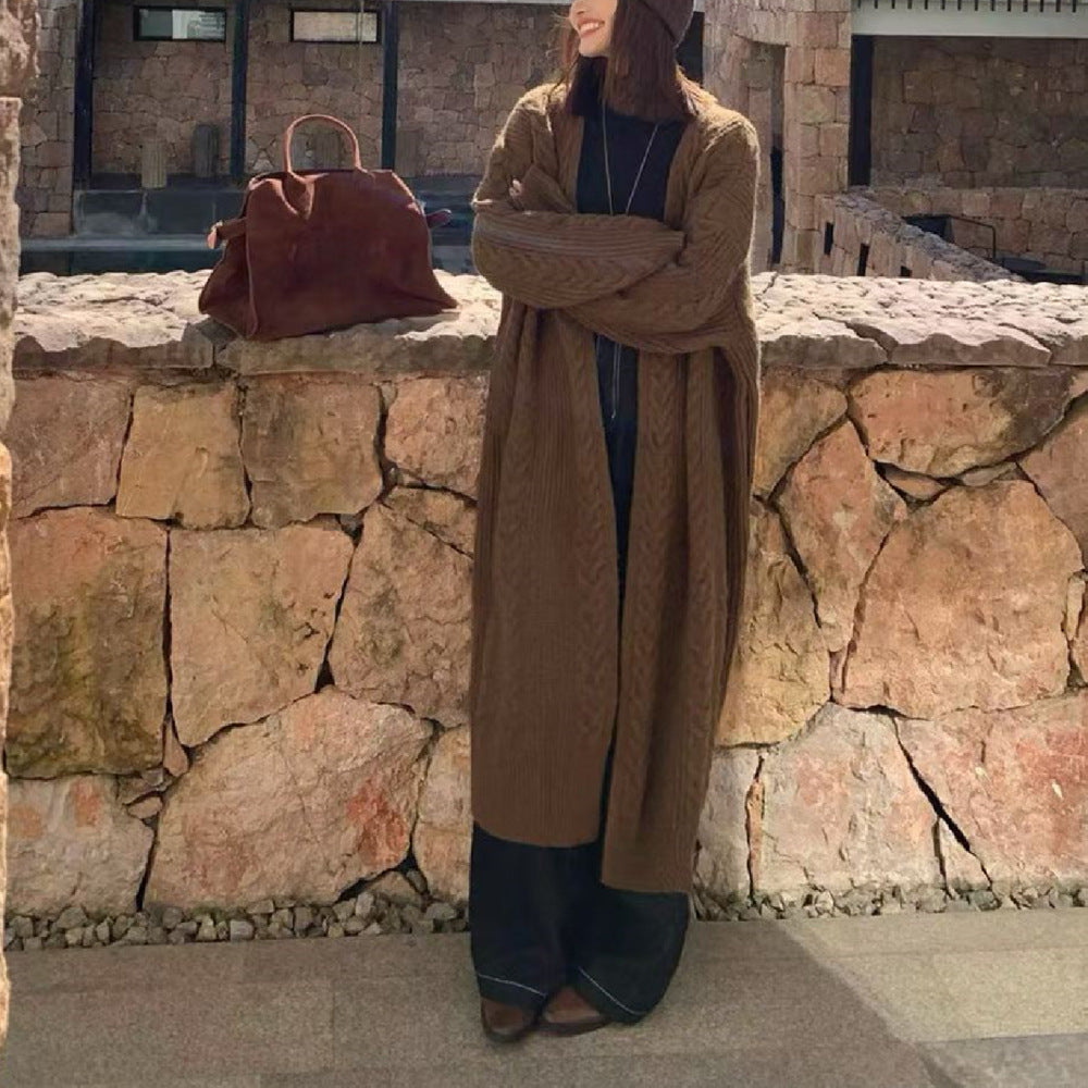 Loose medium to long sweater for women