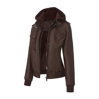 Slim Fit Stand Collar Motorcycle Outerwear