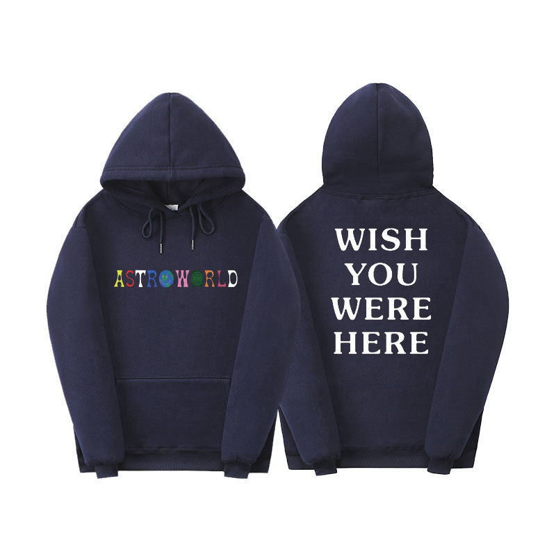 Men's Casual Astroworld Graphic Long Sleeve Hooded Pullover Sweatshirt Fleece Lined
