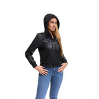 Slim Fit Stand Collar Motorcycle Outerwear
