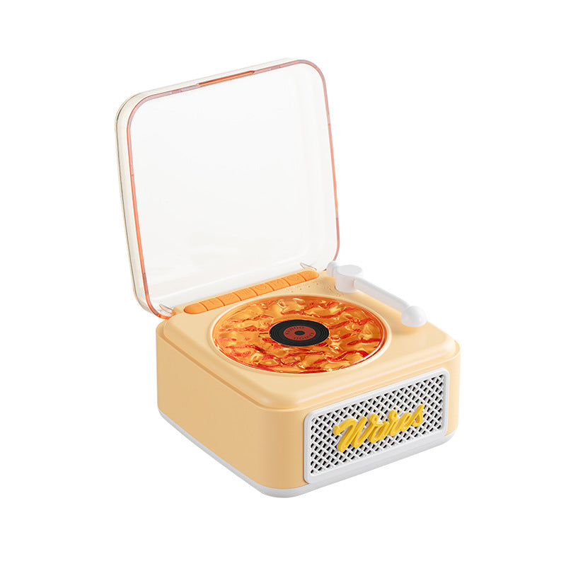 Caixa de Som Bluetooth Retrô com Design de Vinil