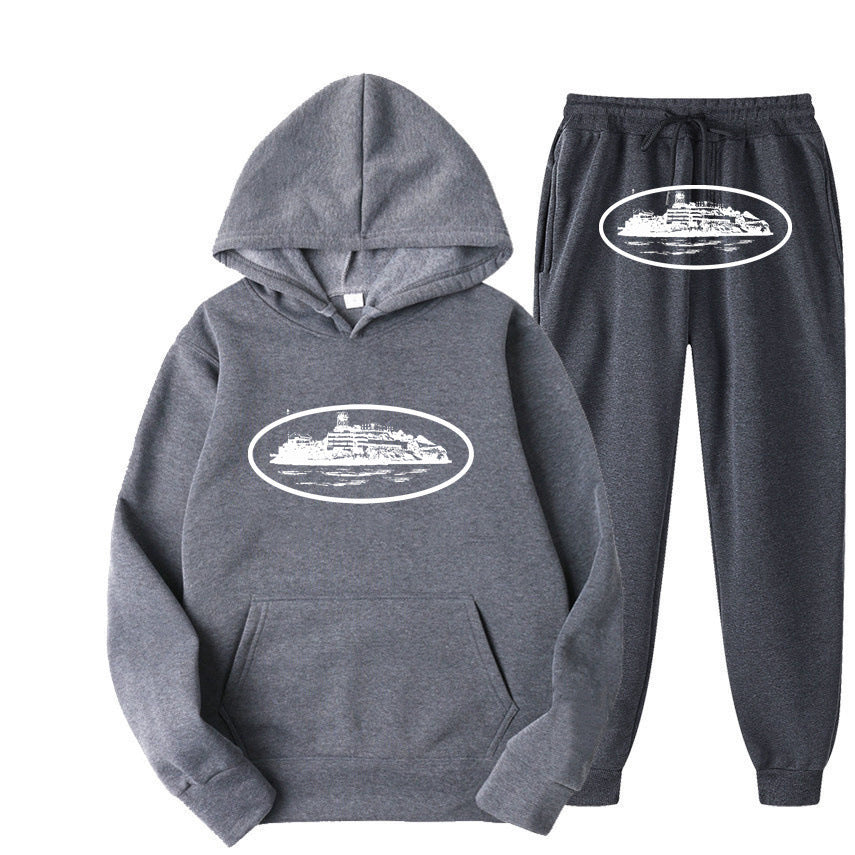 Plus Size Long Sleeve Pullover Hoodie Sweatpants Set