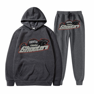Men's Printed Loose Hooded Two-Piece Sweatshirt Set