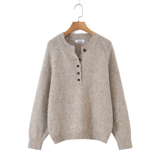 Suéter Feminino Henley Gola Redonda