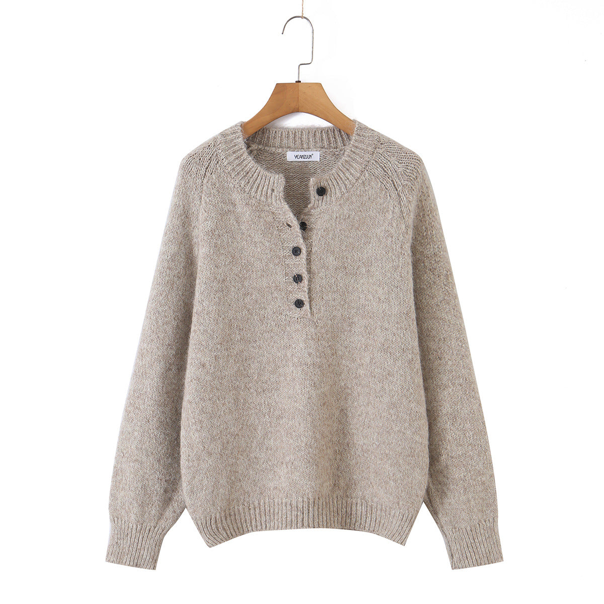 Suéter Feminino Henley Gola Redonda
