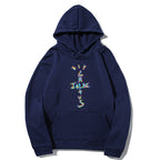 Western Hip-Hop Letter Print Long Sleeve Hooded Fleece Sweatshirt