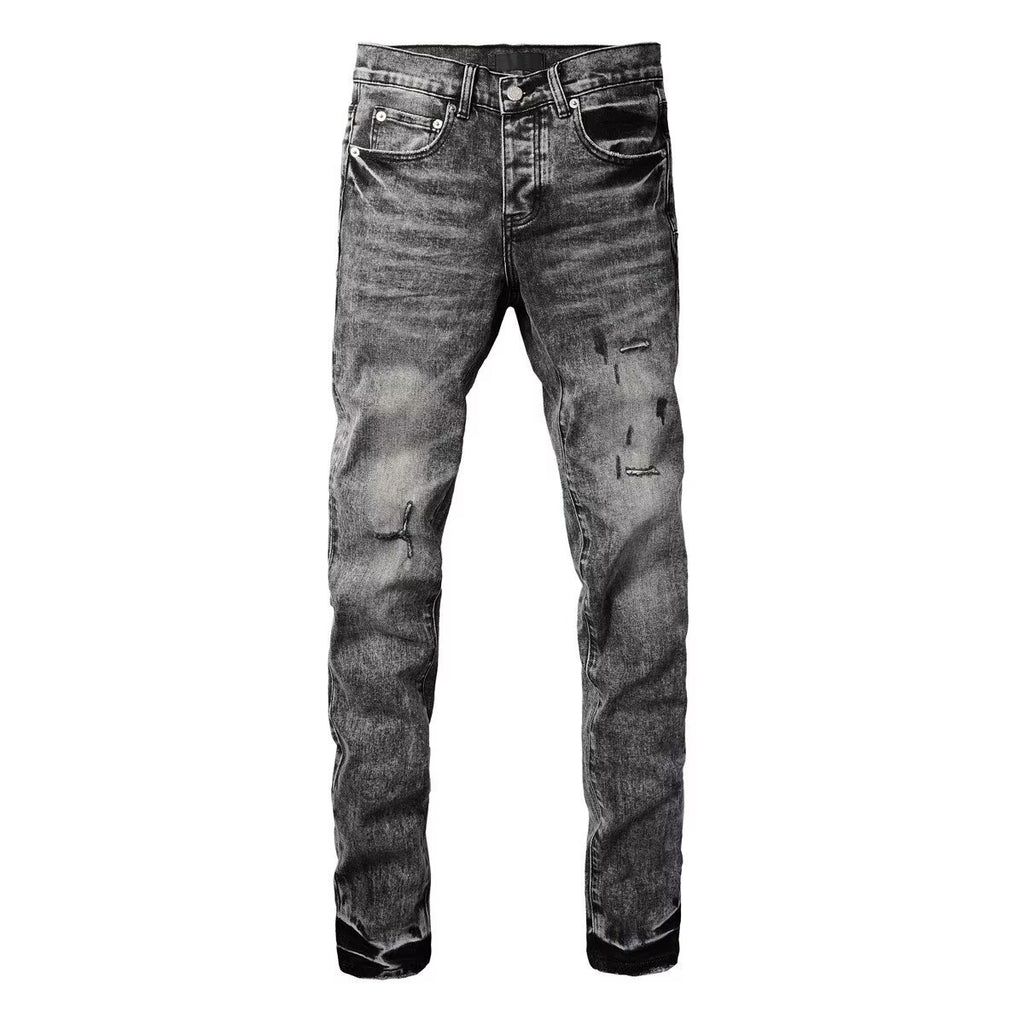 Streetwear Distressed Ripped Slim Fit Men's Jeans