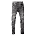 Streetwear Distressed Ripped Slim Fit Men's Jeans