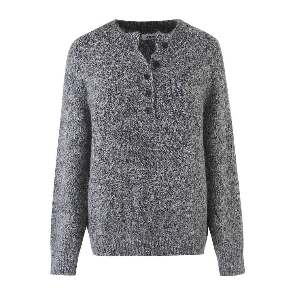 Suéter Feminino Henley Gola Redonda