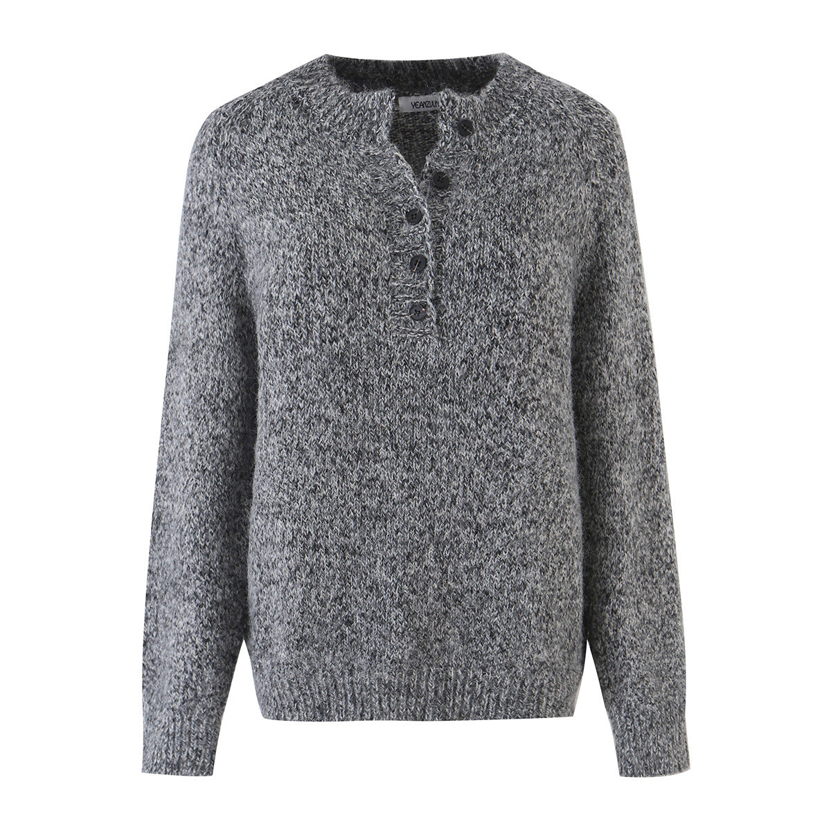 Suéter Feminino Henley Gola Redonda