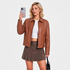 Zipper lapel jacket for Women