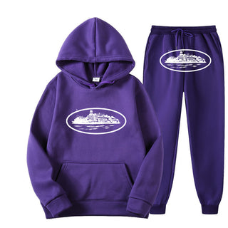 Plus Size Long Sleeve Pullover Hoodie Sweatpants Set