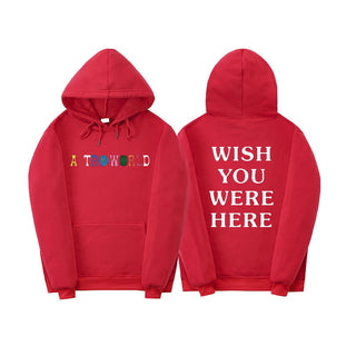 Men's Casual Astroworld Graphic Long Sleeve Hooded Pullover Sweatshirt Fleece Lined