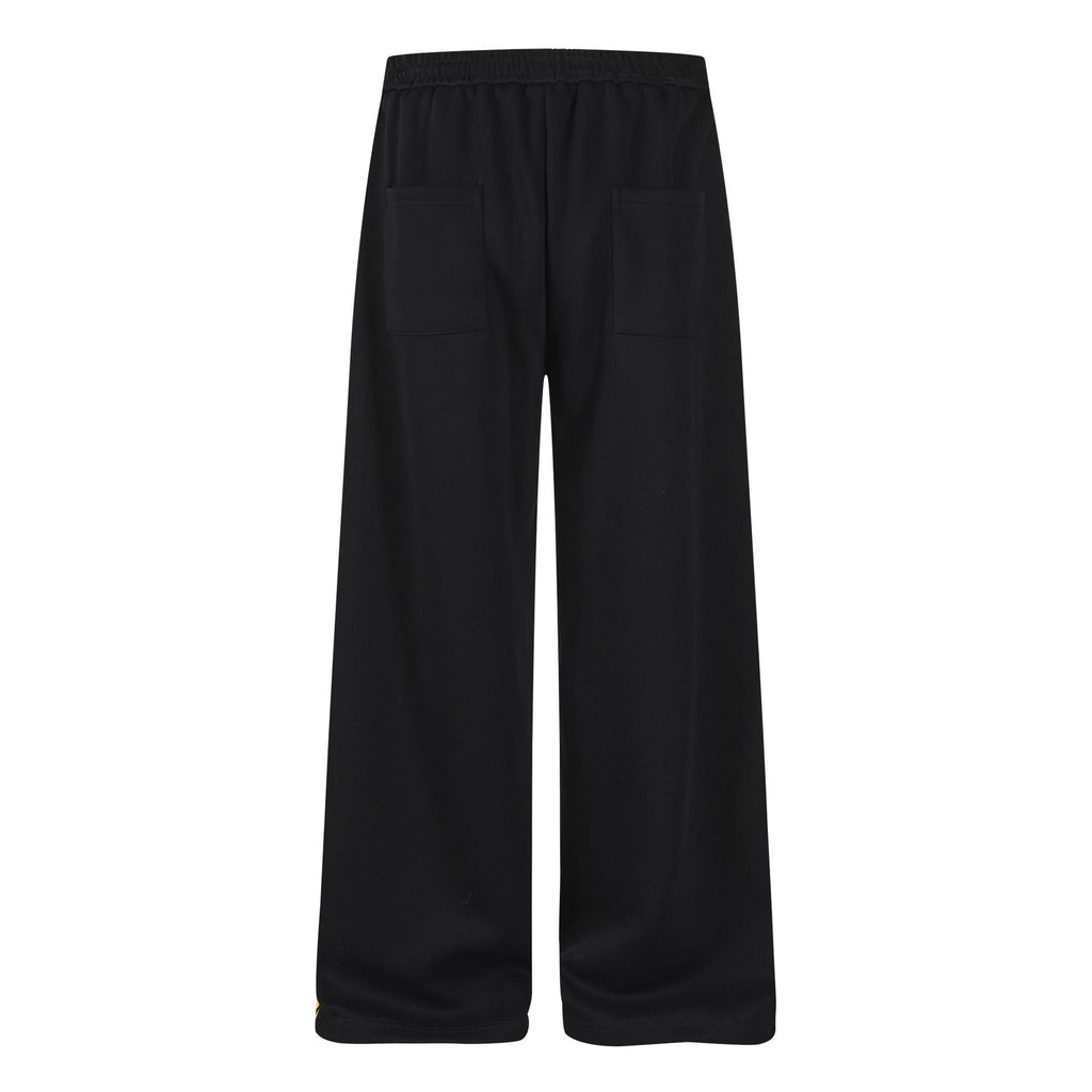 Side Stripe Sweatpants Women Badge Embroidery Wide Leg Loose Casual Track Pants