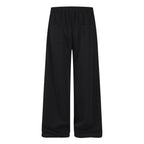 Side Stripe Sweatpants Women Badge Embroidery Wide Leg Loose Casual Track Pants