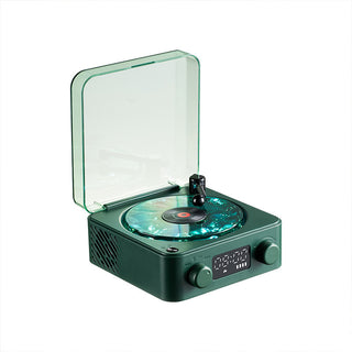 Caixa de Som Bluetooth Retrô com Design de Vinil