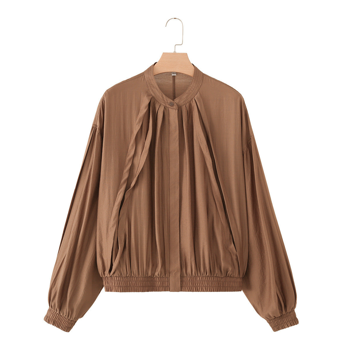 Camisa Feminina Textura Amarrotada Gola Redonda