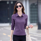 Solid color long sleeved top