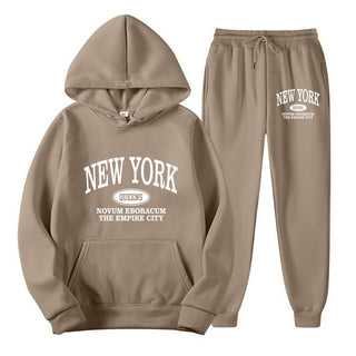 Plus Size Fleece Lined Long Sleeve Pullover Hoodie and Sweatpants Set